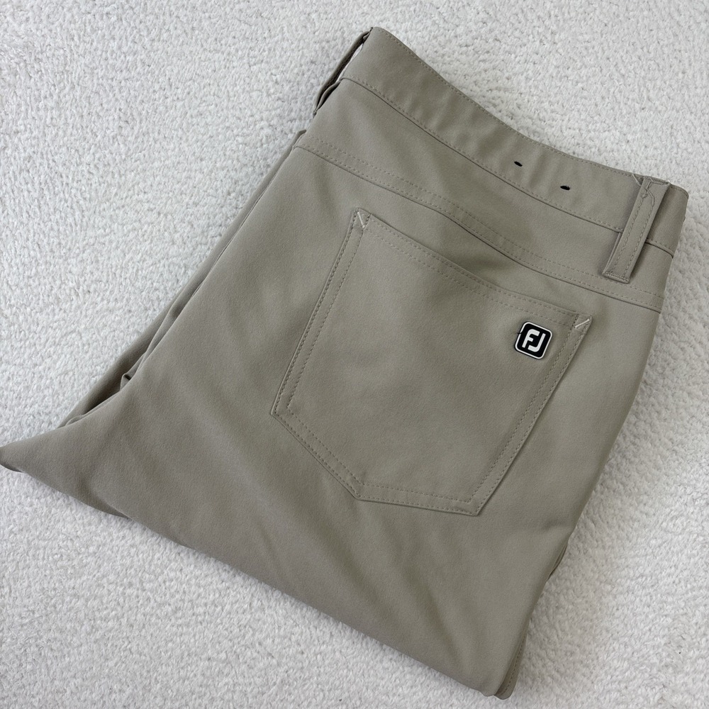 FOOTJOY '5-Pocket Athletic Fit' Mens Golf Pants Size 36/30 Khaki Tan Performance